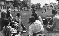 Photo of students on campus lawn. Link to Life Stage Gift Planner Under Age 60 Situations.